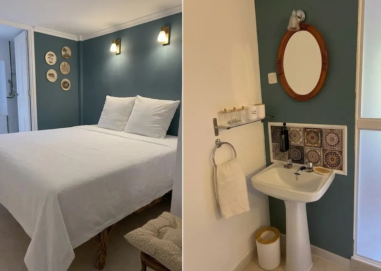 En-suite guest bedroom at Casa Mariscal, Polopos